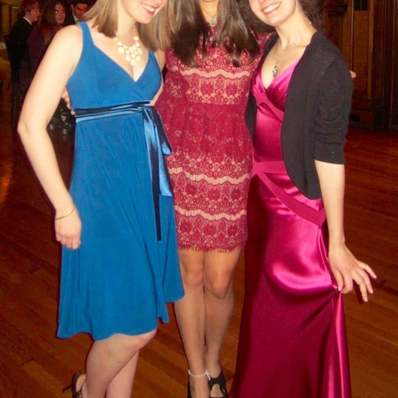 EUC Anthro Red Lace Peplum Cocktail Dress - Picture 6 of 6